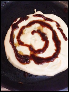 Swirl made from a 'thick paste'