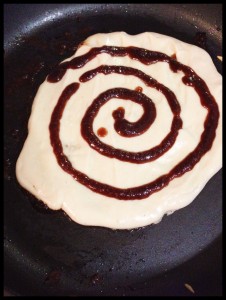 Swirl made from a 'thick sauce'