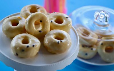 Mini Donuts with Passionfruit Icing